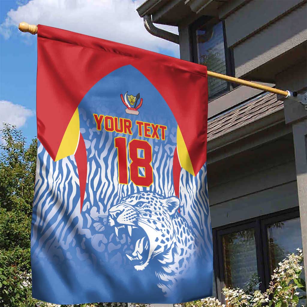 Custom DR Congo Football 2026 Garden Flag Leopard Power Fan Style