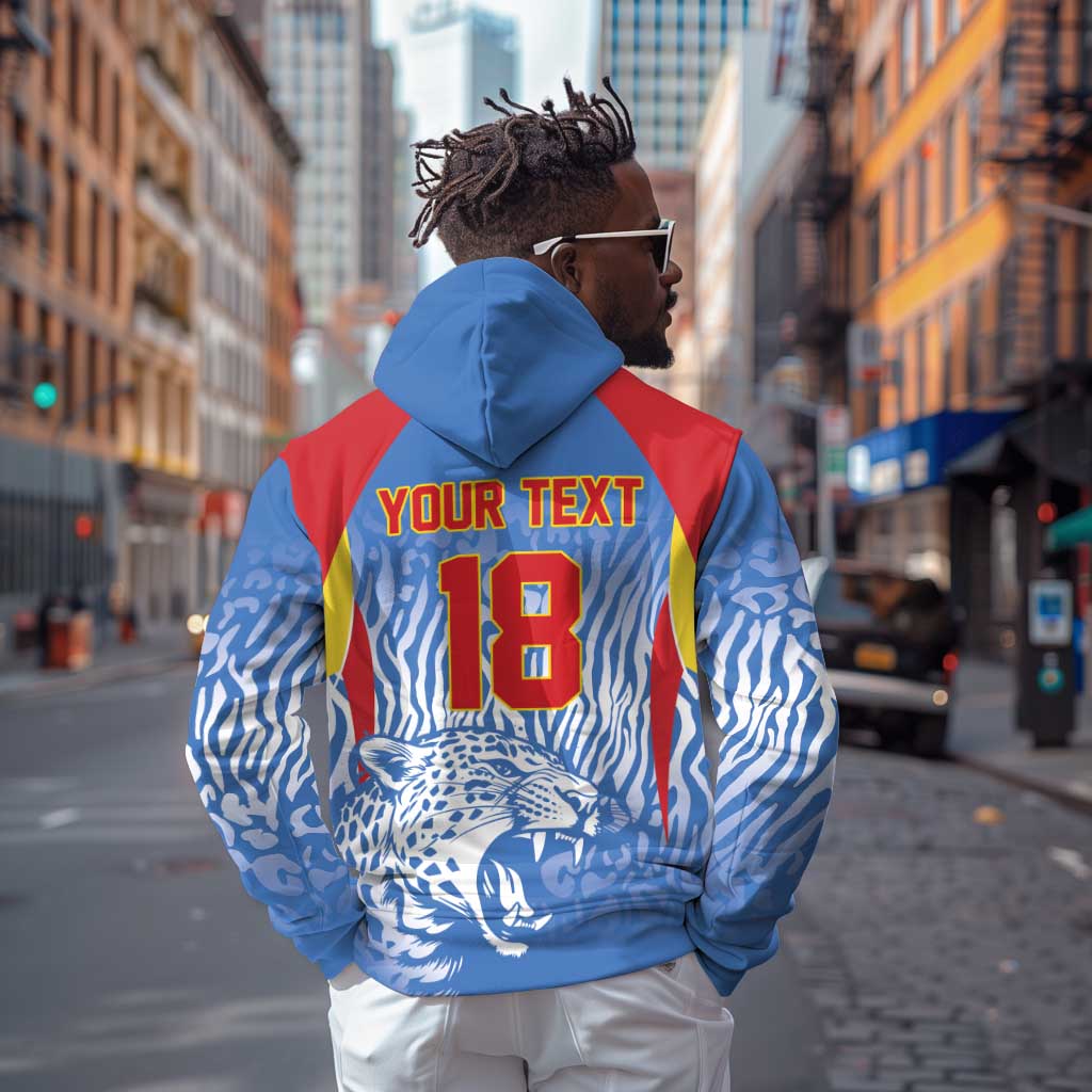 Custom DR Congo Football 2026 Hoodie Leopard Power Fan Style