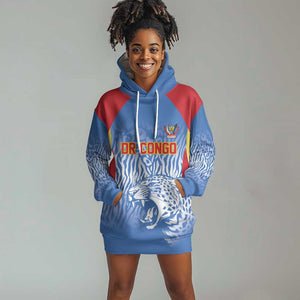 Custom DR Congo Football 2026 Hoodie Dress Leopard Power Fan Style