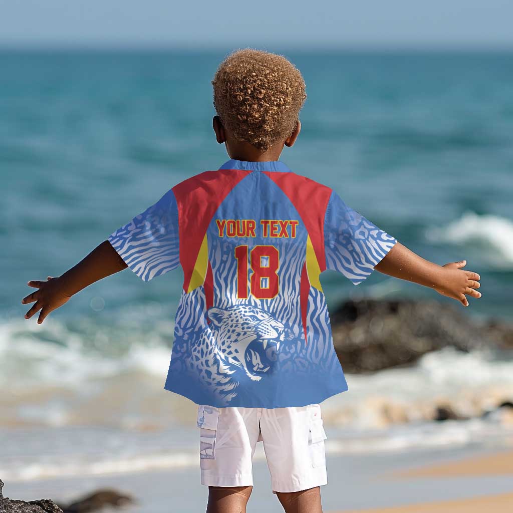 Custom DR Congo Football 2026 Kid Hawaiian Shirt Leopard Power Fan Style