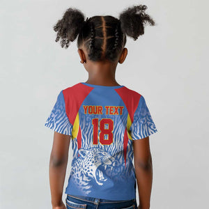 Custom DR Congo Football 2026 Kid T shirt Leopard Power Fan Style