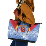 Custom DR Congo Football 2026 Leather Tote Bag Leopard Power Fan Style