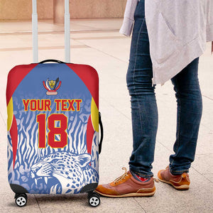 Custom DR Congo Football 2026 Luggage Cover Leopard Power Fan Style