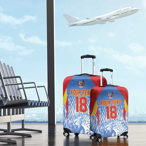 Custom DR Congo Football 2026 Luggage Cover Leopard Power Fan Style