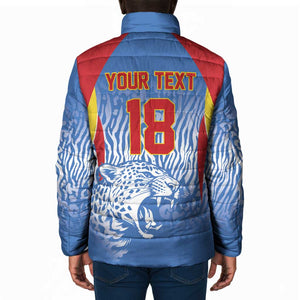Custom DR Congo Football 2026 Padded Jacket Leopard Power Fan Style