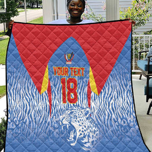 Custom DR Congo Football 2026 Quilt Leopard Power Fan Style