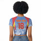 Custom DR Congo Football 2026 Raglan Cropped T shirt Leopard Power Fan Style