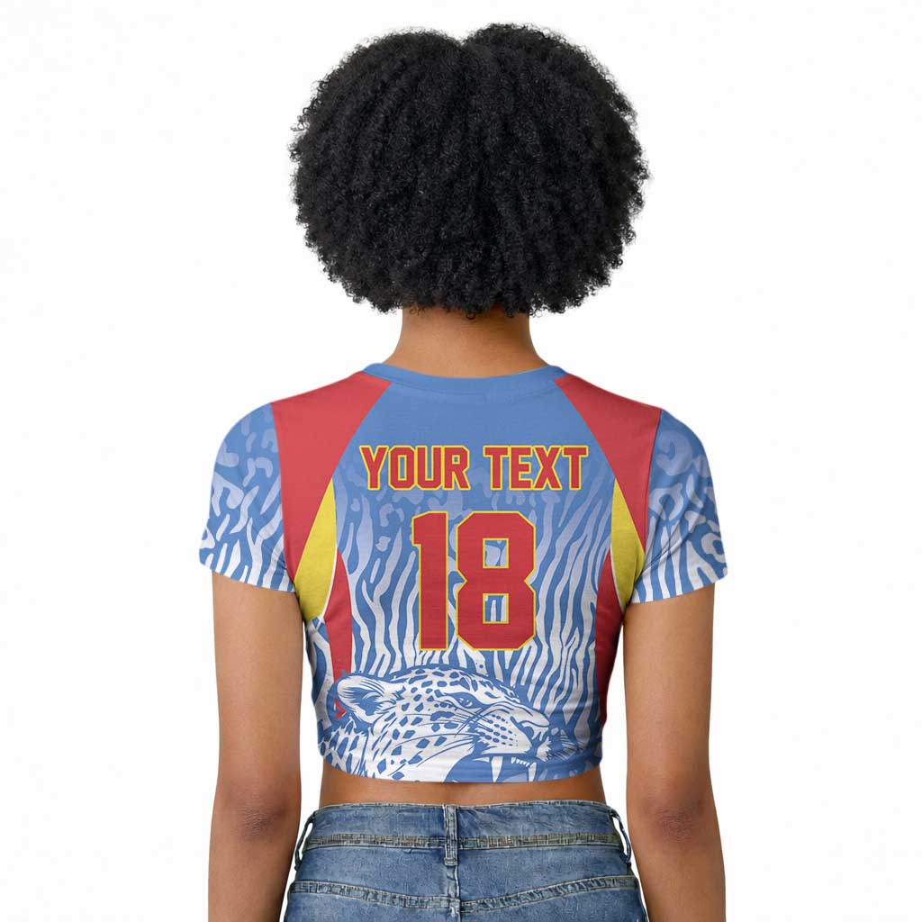 Custom DR Congo Football 2026 Raglan Cropped T shirt Leopard Power Fan Style