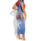 Custom DR Congo Football 2026 Short Sleeve Bodycon Dress Leopard Power Fan Style