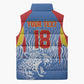 Custom DR Congo Football 2026 Sleeveless Puffer Jacket Leopard Power Fan Style