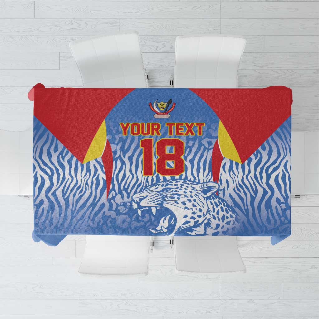Custom DR Congo Football 2026 Tablecloth Leopard Power Fan Style by ...