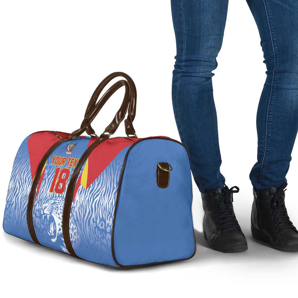 Custom DR Congo Football 2026 Travel Bag Leopard Power Fan Style