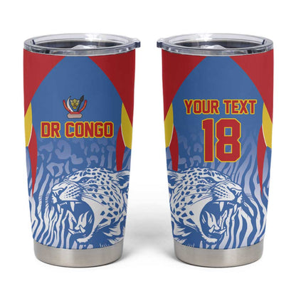 Custom DR Congo Football 2026 Tumbler Cup Leopard Power Fan Style