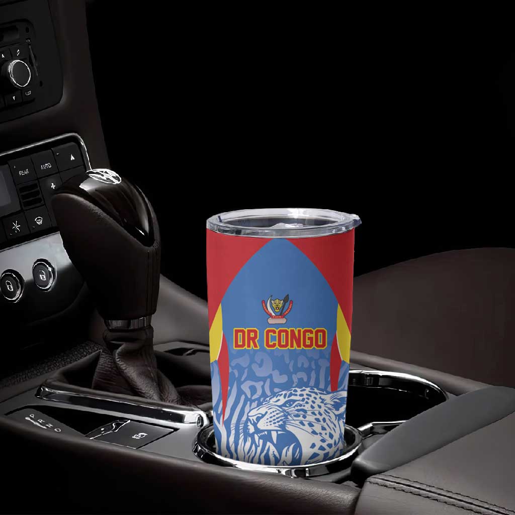 Custom DR Congo Football 2026 Tumbler Cup Leopard Power Fan Style