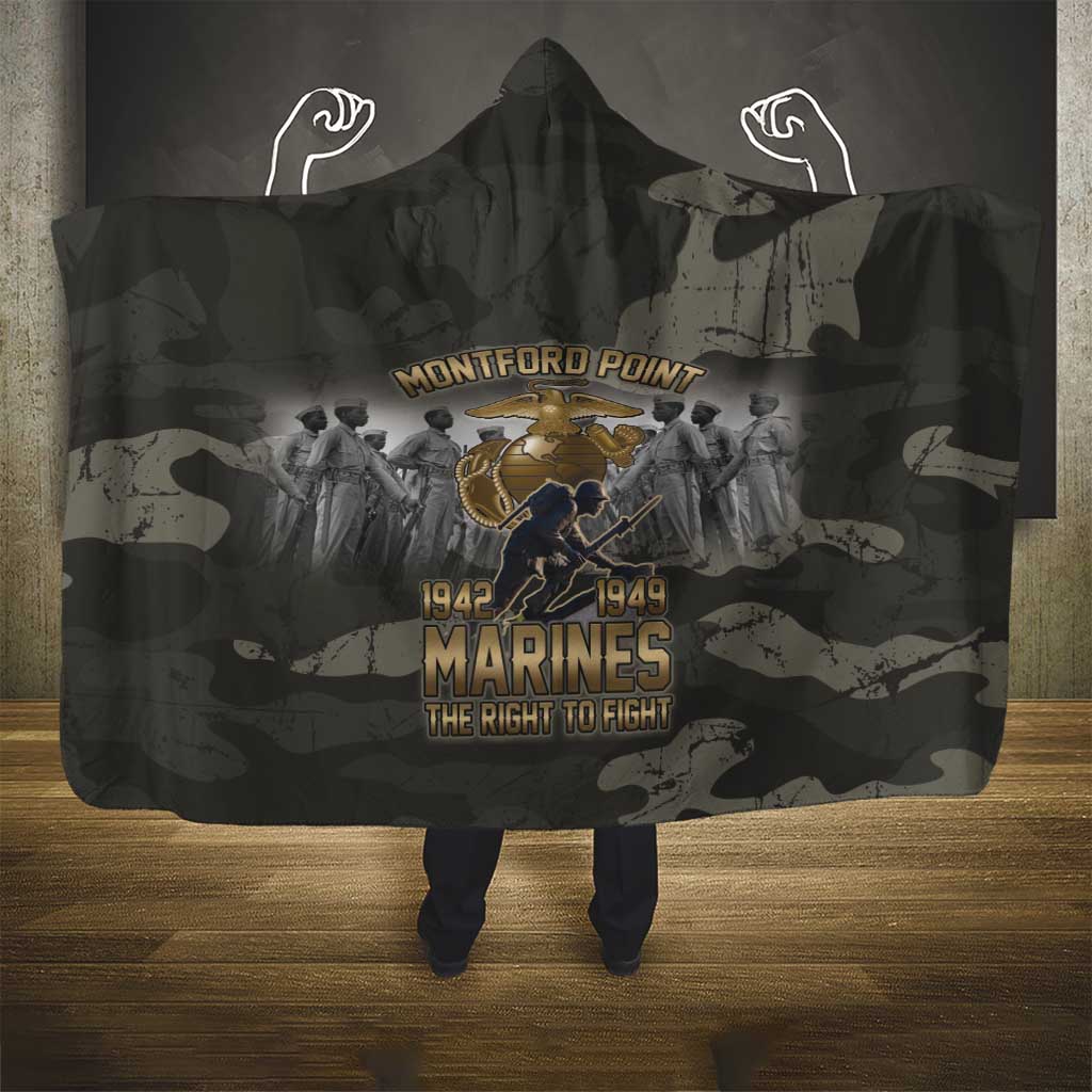 Montford Point Marines 1942-1949 Hooded Blanket The Right to Fight Legacy Tribute