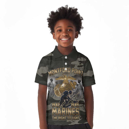 Montford Point Marines 1942-1949 Kid Polo Shirt The Right to Fight Legacy Tribute