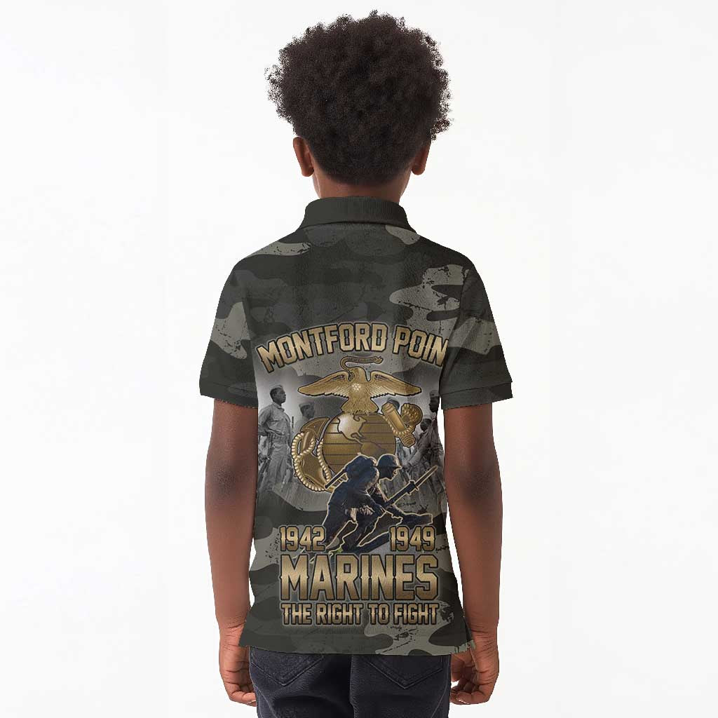 Montford Point Marines 1942-1949 Kid Polo Shirt The Right to Fight Legacy Tribute