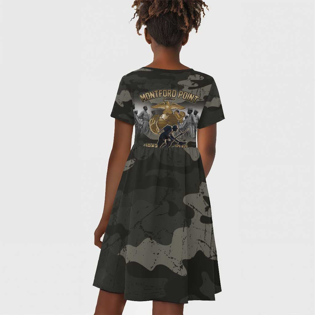 Montford Point Marines 1942-1949 Kid Short Sleeve Dress The Right to Fight Legacy Tribute