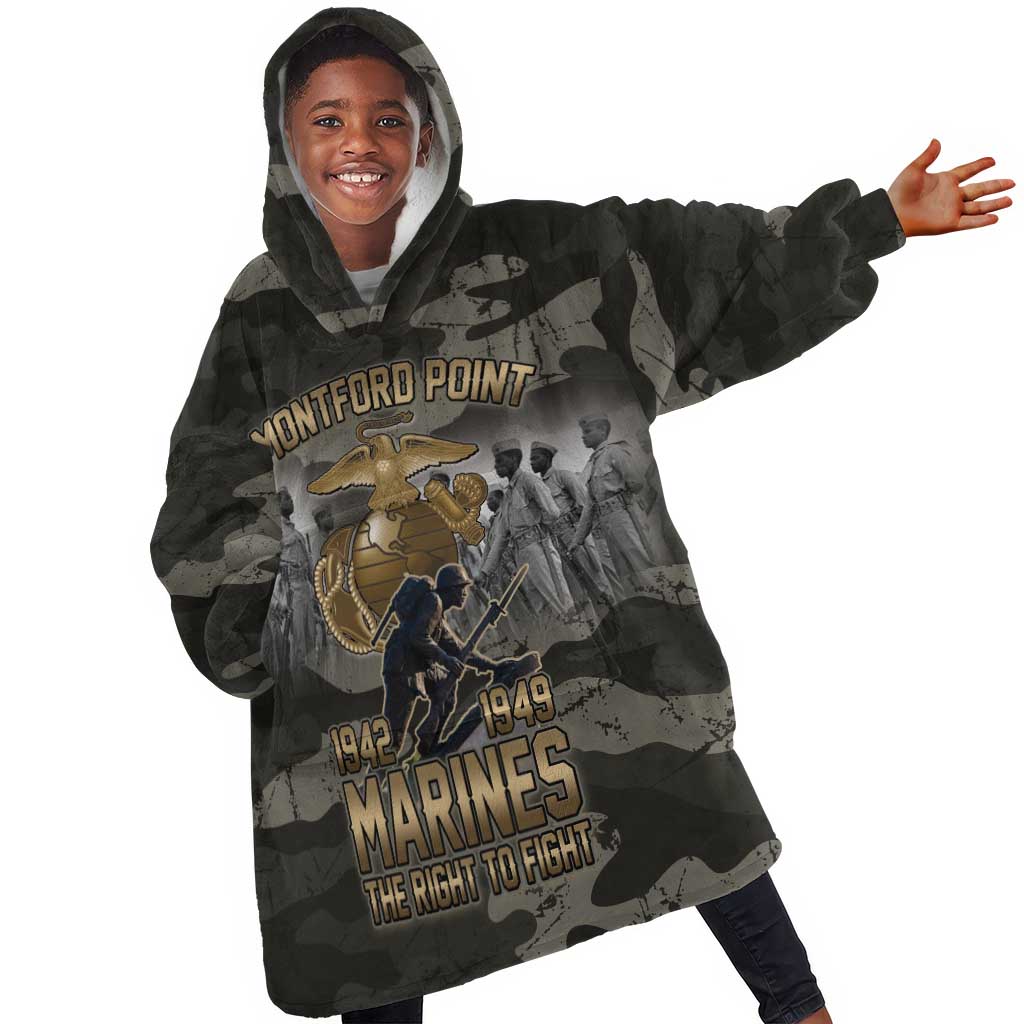 Montford Point Marines 1942-1949 Kid Wearable Blanket Hoodie The Right to Fight Legacy Tribute