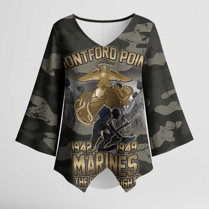 Montford Point Marines 1942-1949 Kimono Sleeve Blouse The Right to Fight Legacy Tribute