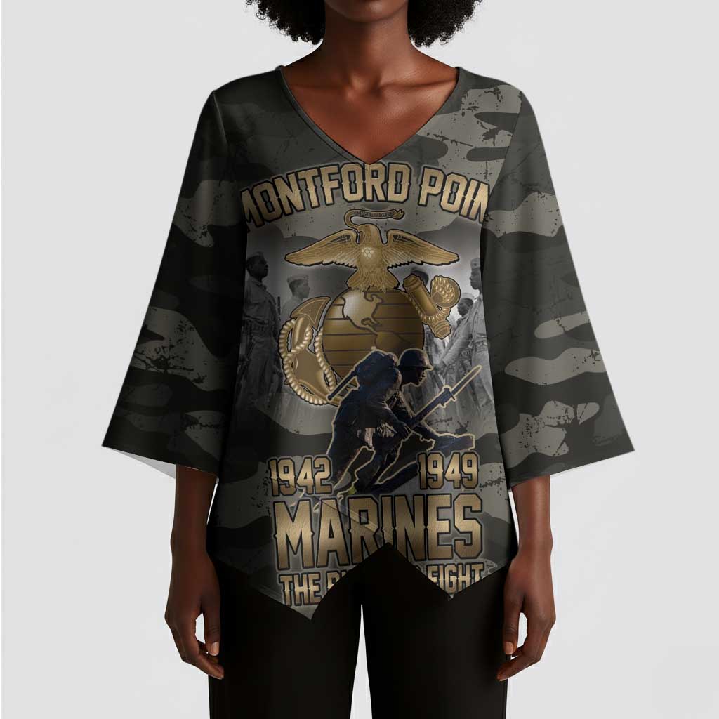 Montford Point Marines 1942-1949 Kimono Sleeve Blouse The Right to Fight Legacy Tribute