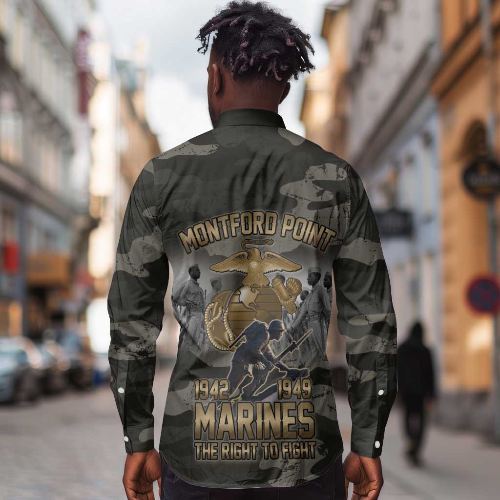 Montford Point Marines 1942-1949 Long Sleeve Button Shirt The Right to Fight Legacy Tribute