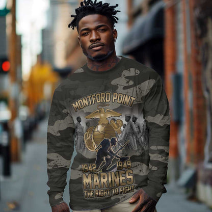 Montford Point Marines 1942-1949 Long Sleeve Shirt The Right to Fight Legacy Tribute