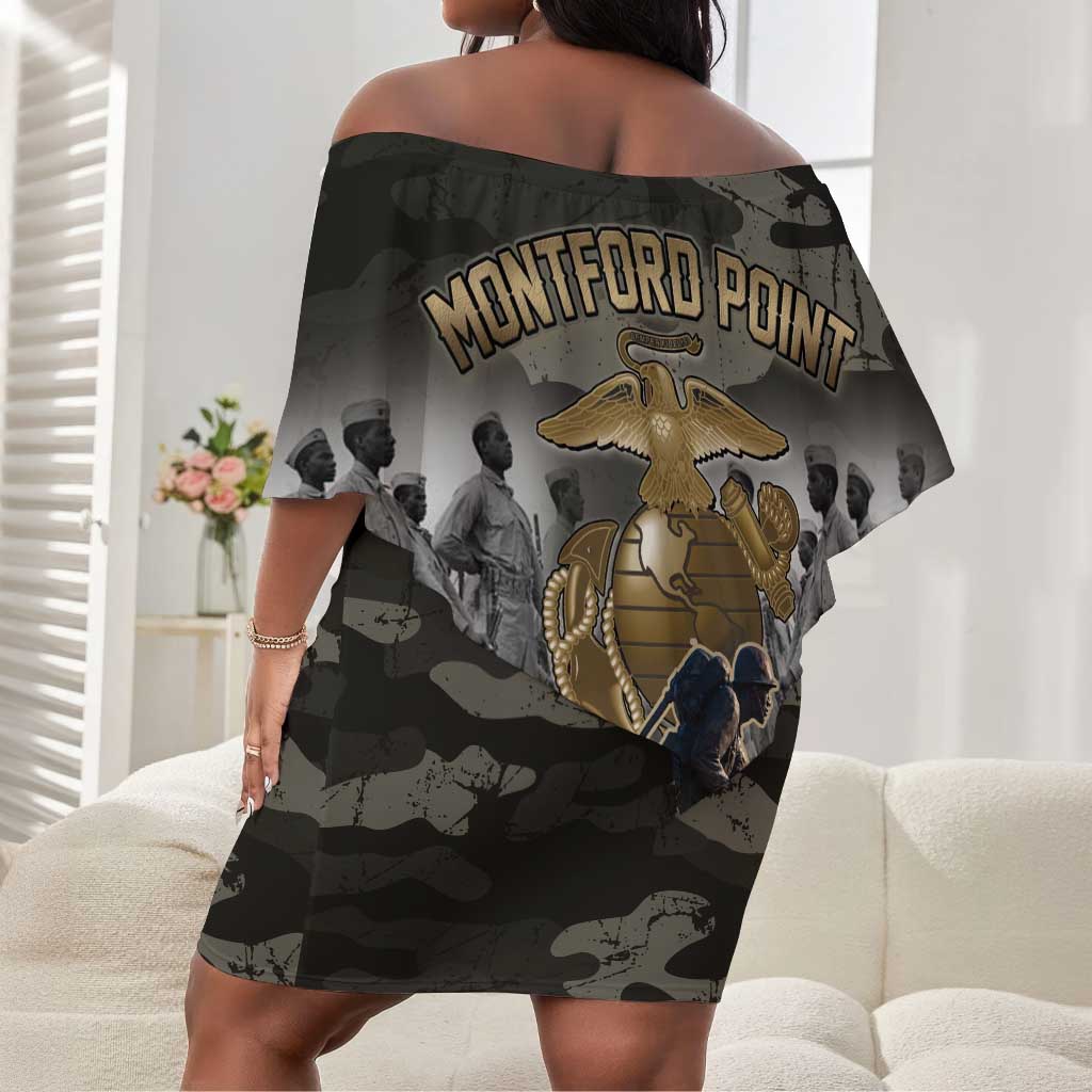 Montford Point Marines 1942-1949 Off Shoulder Short Dress The Right to Fight Legacy Tribute