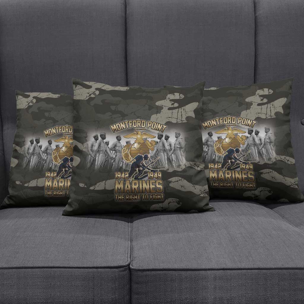 Montford Point Marines 1942-1949 Pillow Cover The Right to Fight Legacy Tribute