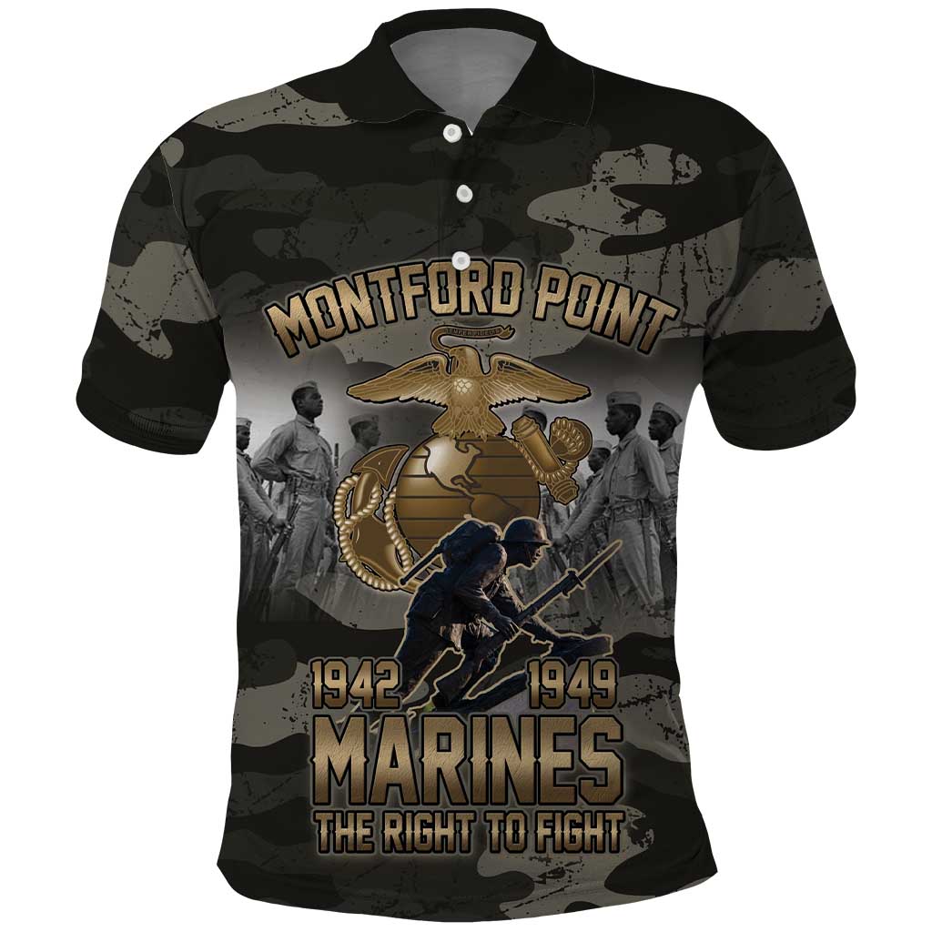 Montford Point Marines 1942-1949 Polo Shirt The Right to Fight Legacy Tribute