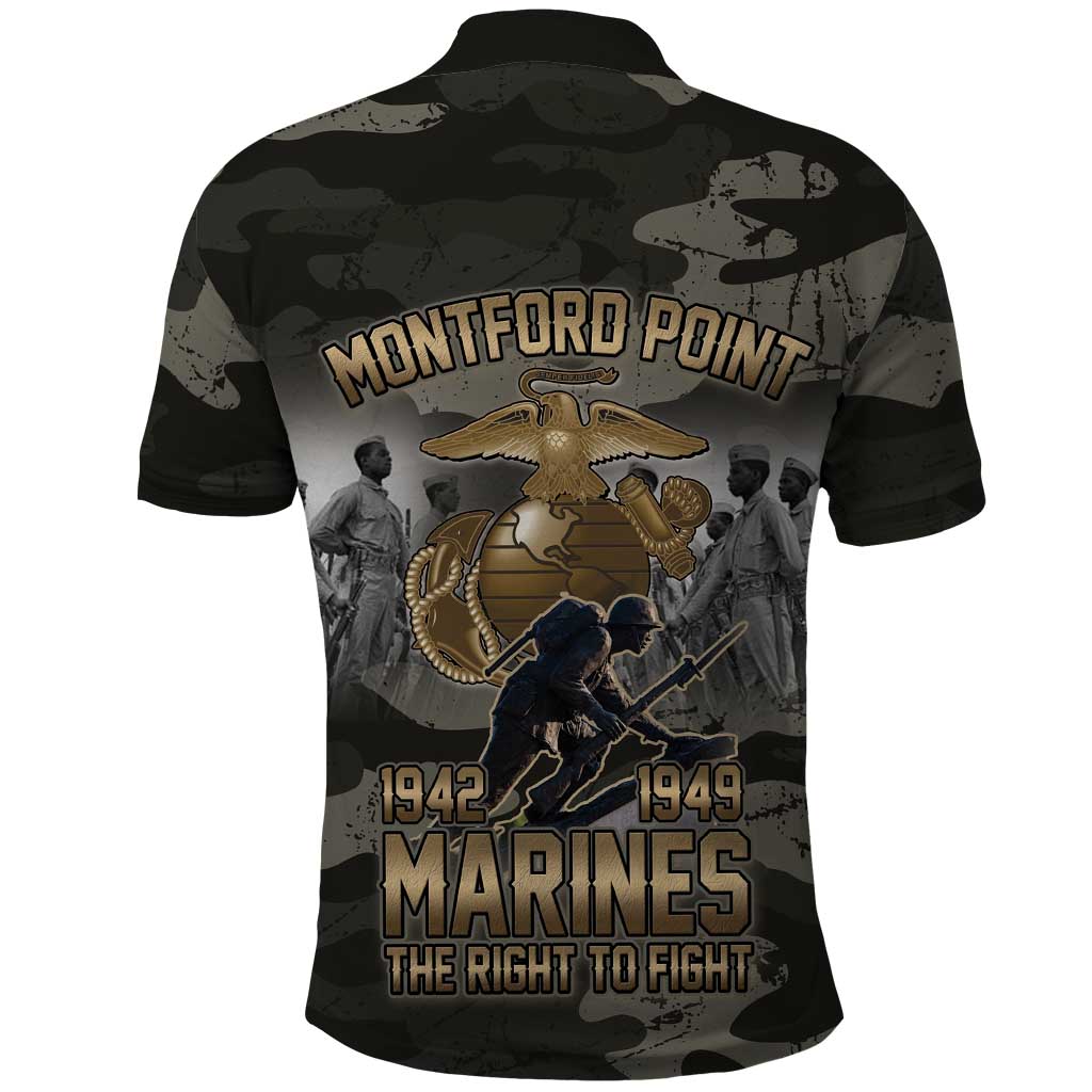 Montford Point Marines 1942-1949 Polo Shirt The Right to Fight Legacy Tribute