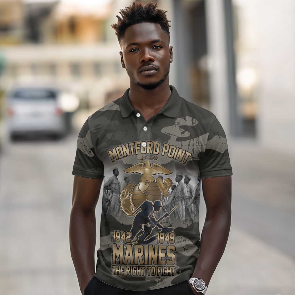 Montford Point Marines 1942-1949 Polo Shirt The Right to Fight Legacy Tribute