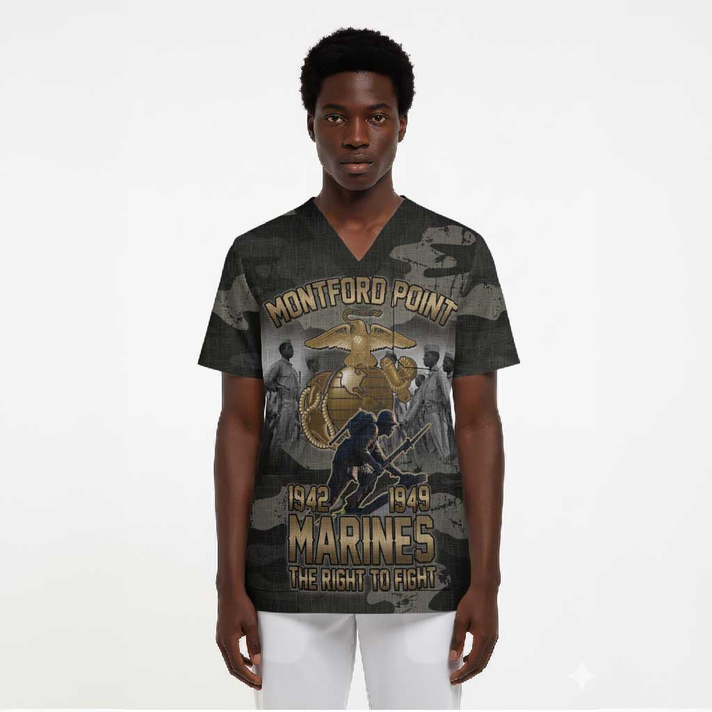 Montford Point Marines 1942-1949 Scrub Top The Right to Fight Legacy Tribute