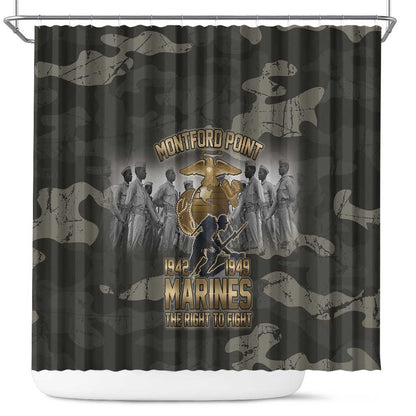 Montford Point Marines 1942-1949 Shower Curtain The Right to Fight Legacy Tribute