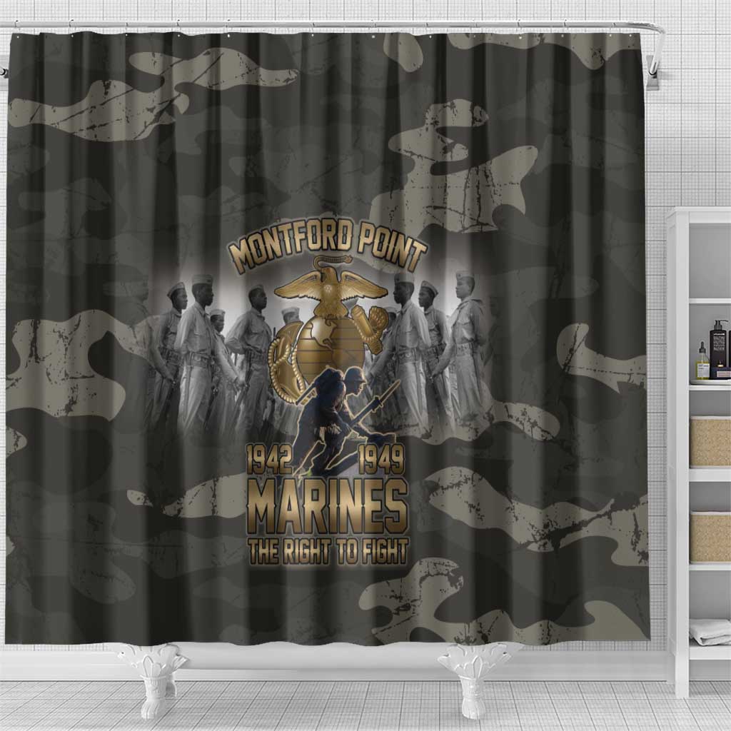 Montford Point Marines 1942-1949 Shower Curtain The Right to Fight Legacy Tribute