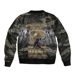Montford Point Marines 1942-1949 Sleeve Zip Bomber Jacket The Right to Fight Legacy Tribute