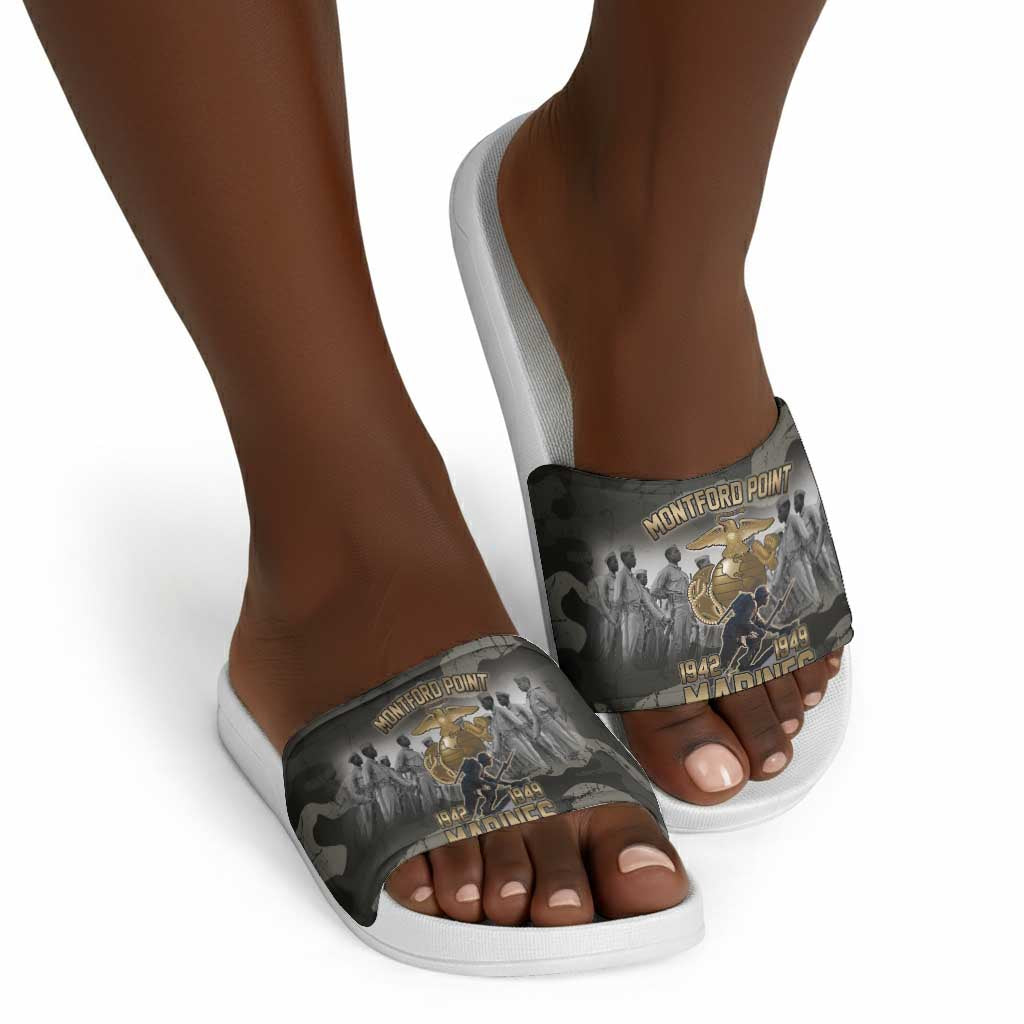 Montford Point Marines 1942-1949 Slide Sandals The Right to Fight Legacy Tribute
