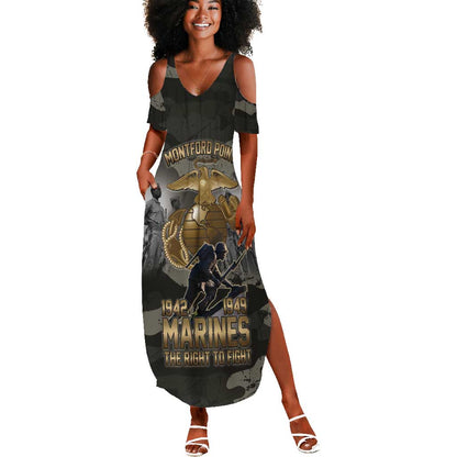 Montford Point Marines 1942-1949 Summer Maxi Dress The Right to Fight Legacy Tribute