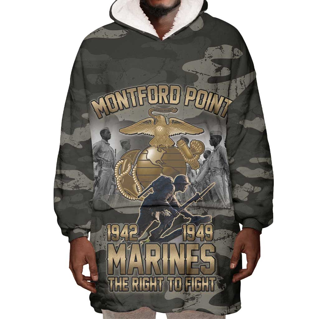 Montford Point Marines 1942-1949 Wearable Blanket Hoodie The Right to Fight Legacy Tribute