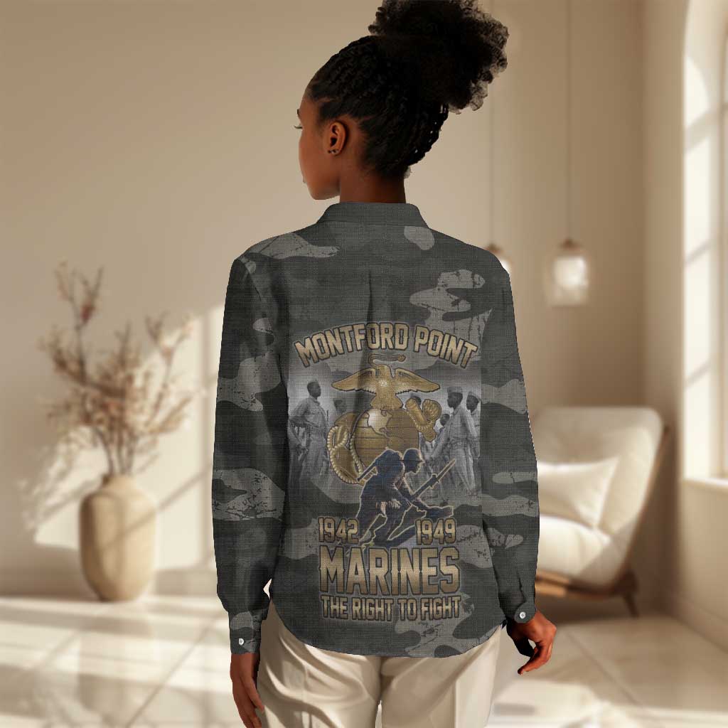 Montford Point Marines 1942-1949 Women Casual Shirt The Right to Fight Legacy Tribute