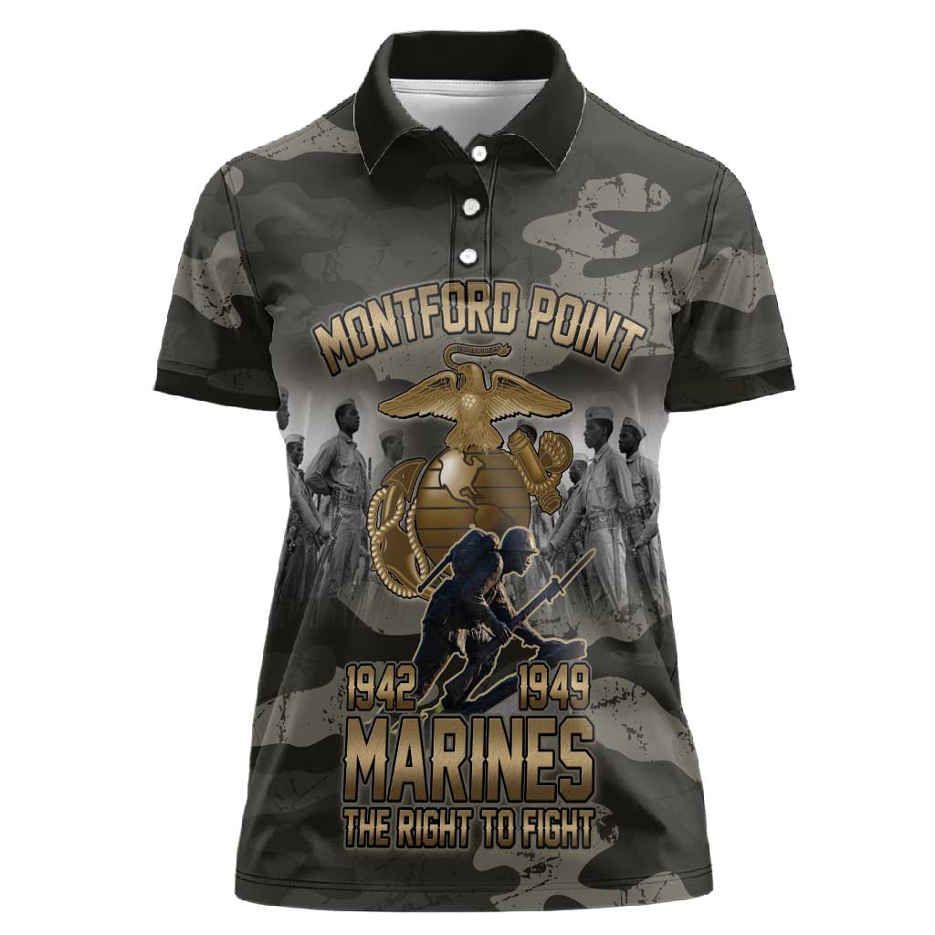 Montford Point Marines 1942-1949 Women Polo Shirt The Right to Fight Legacy Tribute