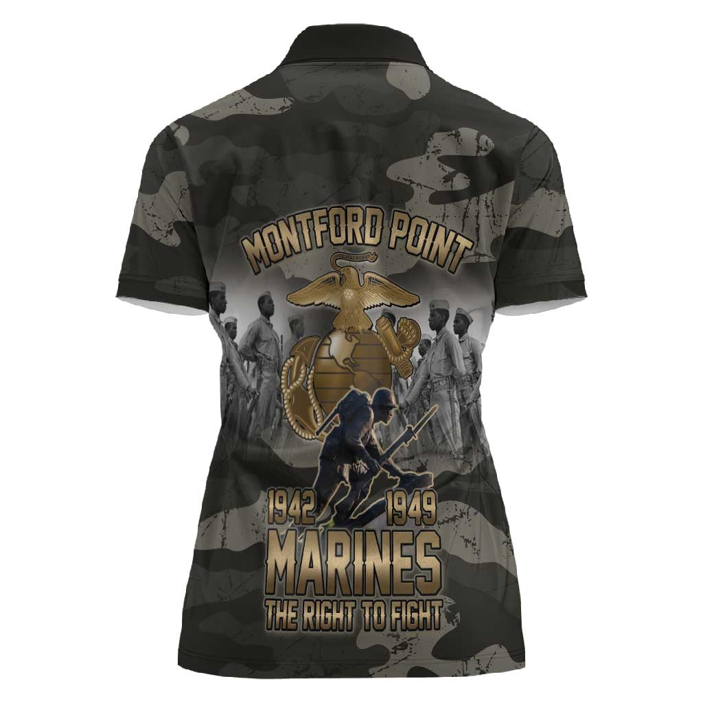 Montford Point Marines 1942-1949 Women Polo Shirt The Right to Fight Legacy Tribute