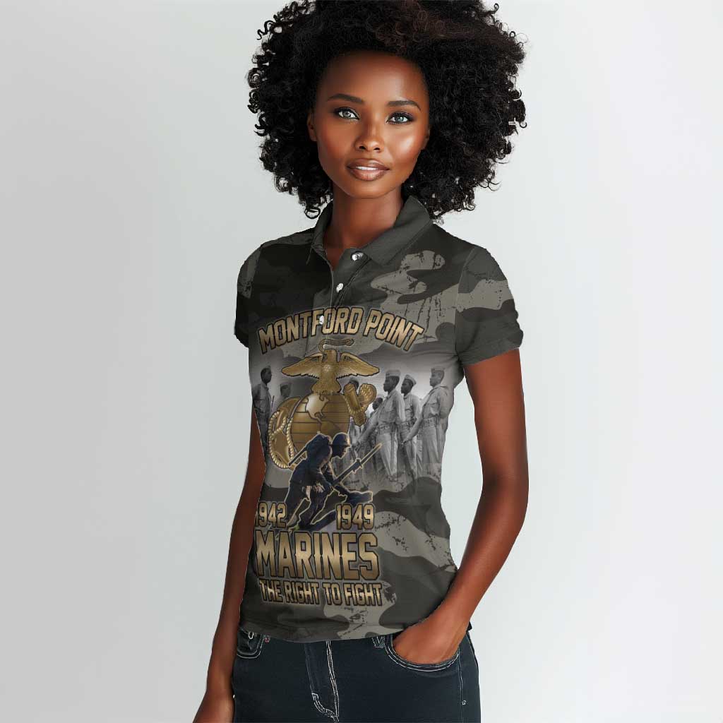 Montford Point Marines 1942-1949 Women Polo Shirt The Right to Fight Legacy Tribute