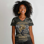 Montford Point Marines 1942-1949 Women V-Neck T-Shirt The Right to Fight Legacy Tribute