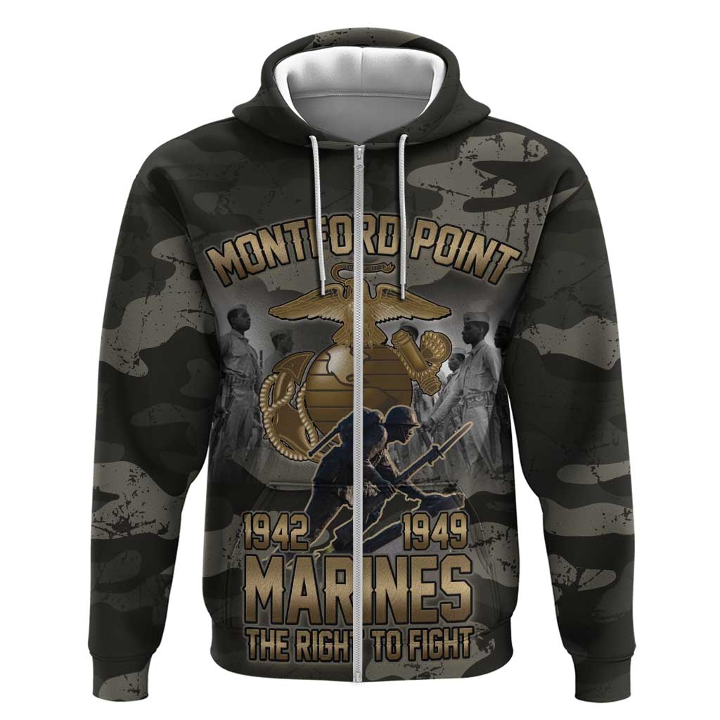 Montford Point Marines 1942-1949 Zip Hoodie The Right to Fight Legacy Tribute