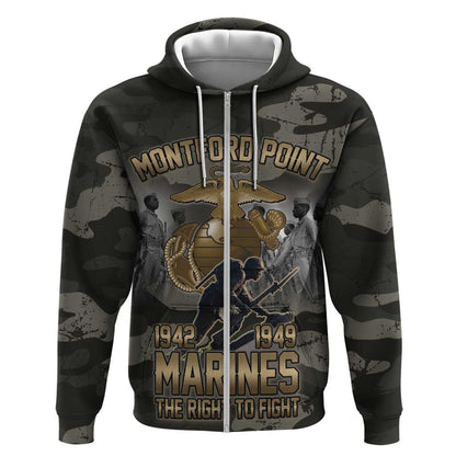 Montford Point Marines 1942-1949 Zip Hoodie The Right to Fight Legacy Tribute