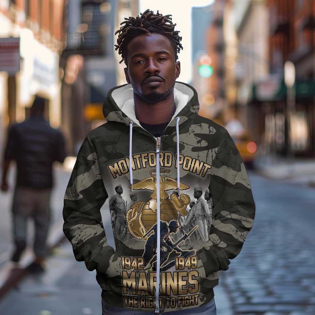 Montford Point Marines 1942-1949 Zip Hoodie The Right to Fight Legacy Tribute