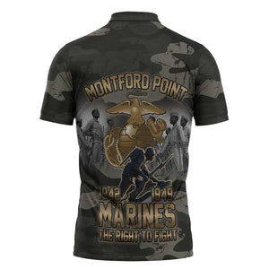 Montford Point Marines 1942-1949 Zipper Polo Shirt The Right to Fight Legacy Tribute