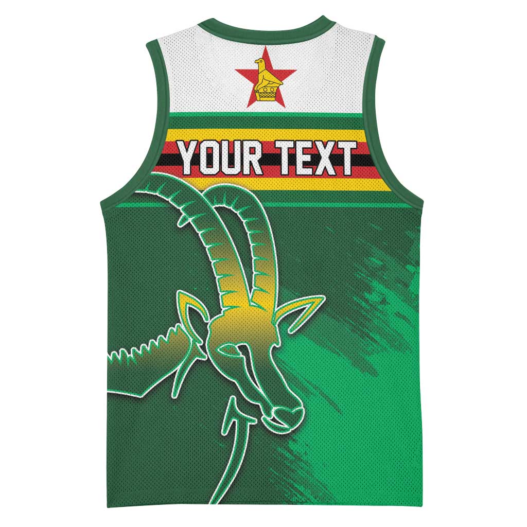 Zimbabwe Rugby Personalized Basketball Jersey Charging Sables Spirit