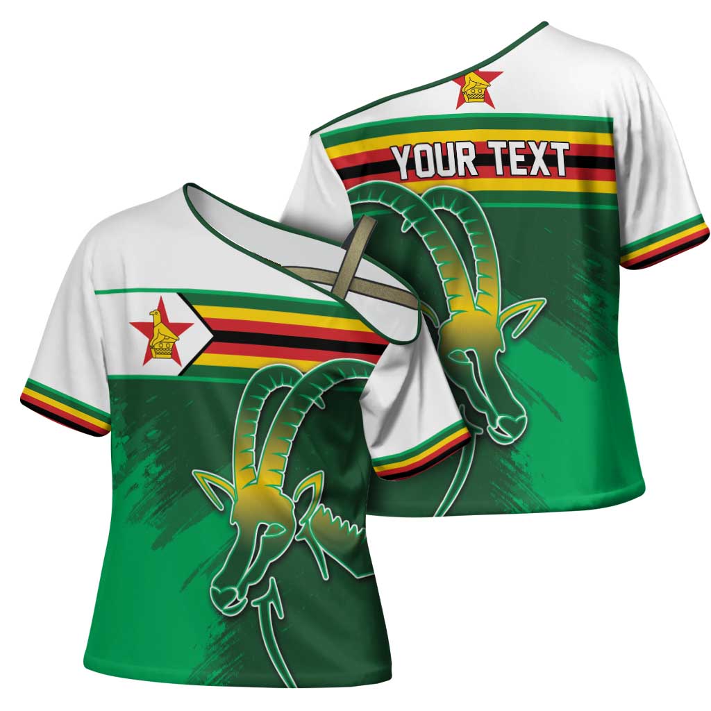 Zimbabwe Rugby Personalized Cross Shoulder Shirt Charging Sables Spirit
